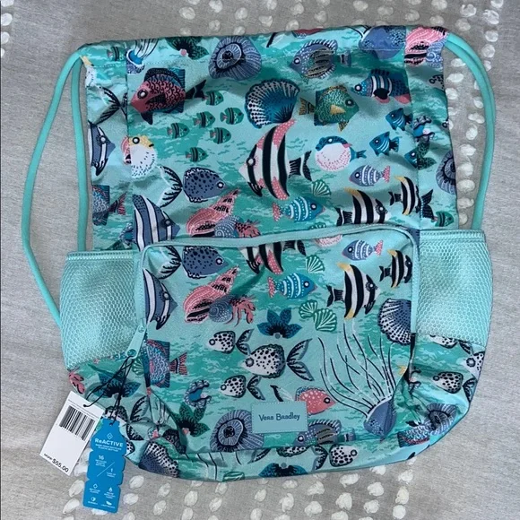 Vera Bradley Reactive Drawstring Backpack NWT Vera Bradley ReActive Citrus Paisley Backpack, Nursing  main image 3
